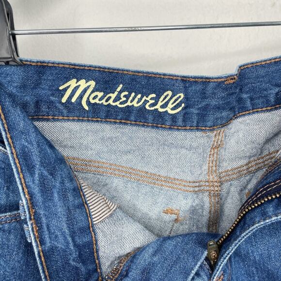 Madewell Mid Rise Medium Wash Denim Cutoff Blue Jean Fray Hem Shorts Size 25 - Picture 13 of 14